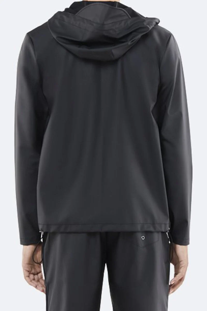 Rains Short Hooded Coat (Black) - Image 3