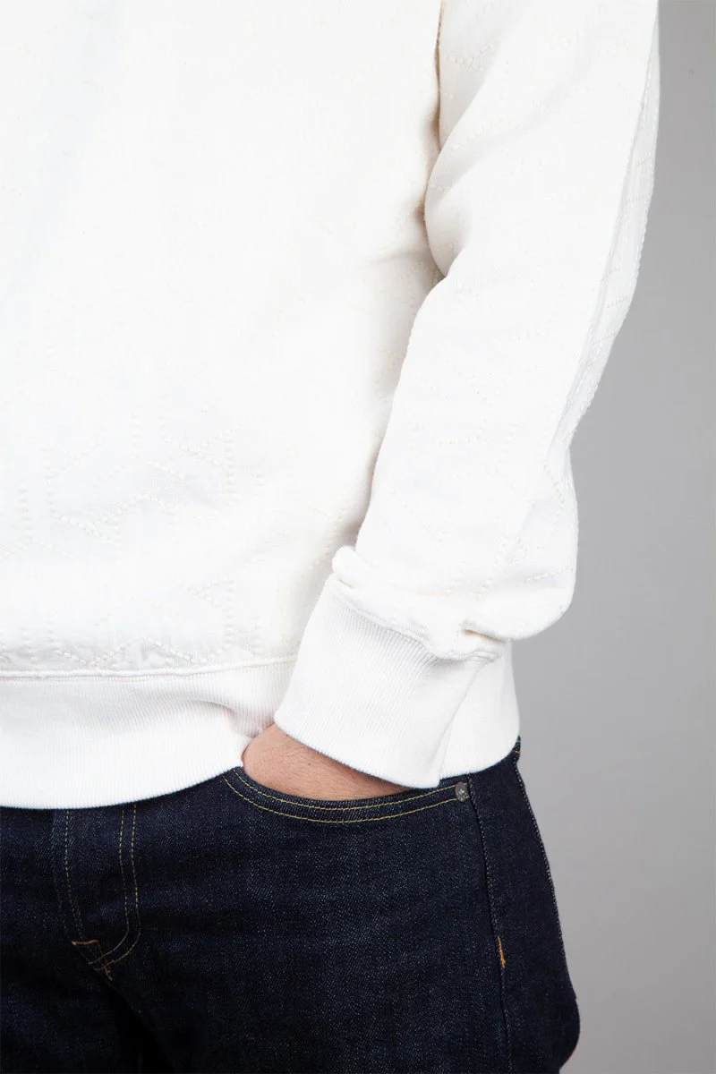 Universal Works Loopback Embroidered Oversized Sweatshirt (Ecru) - Image 3