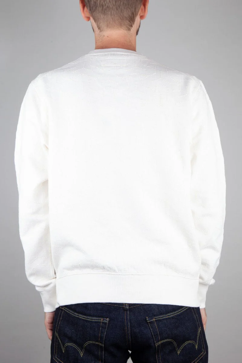Universal Works Loopback Embroidered Oversized Sweatshirt (Ecru) - Image 4