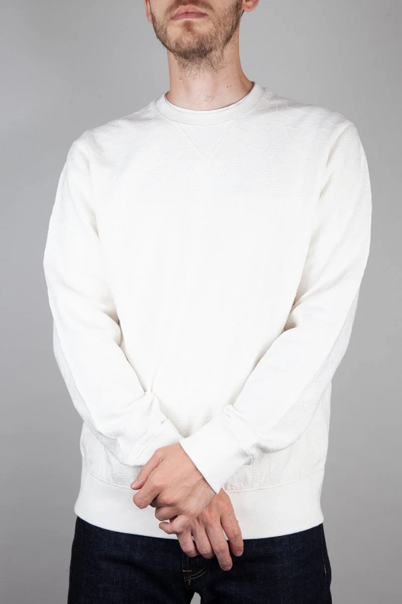 Universal Works Loopback Embroidered Oversized Sweatshirt (Ecru) - Image 5