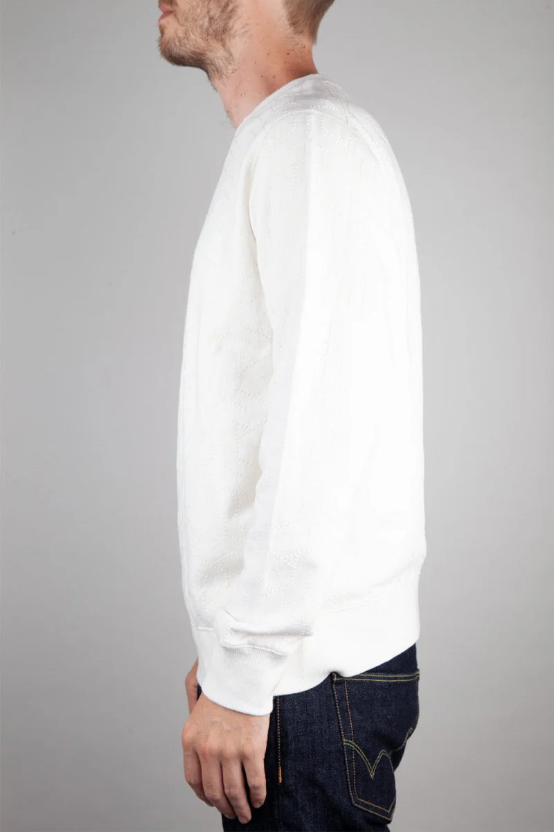 Universal Works Loopback Embroidered Oversized Sweatshirt (Ecru) - Image 6