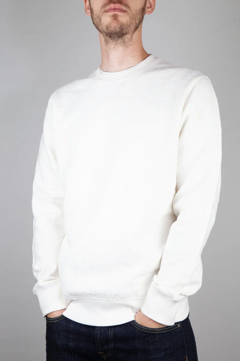 Universal Works Loopback Embroidered Oversized Sweatshirt (Ecru) - Image 7